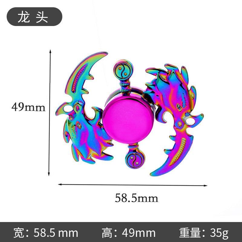 Shiny Color Alloy Finger Fidget Spinner Portable Stress Relief Decompression Toy for Kids Adults