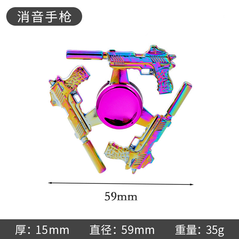 Shiny Color Alloy Finger Fidget Spinner Portable Stress Relief Decompression Toy for Kids Adults