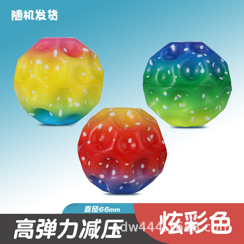 Anti-Gravity Moon Bouncy Ball High Elastic Hole Ball Outdoor Rebound Stress Relief Toy for Kids Adults