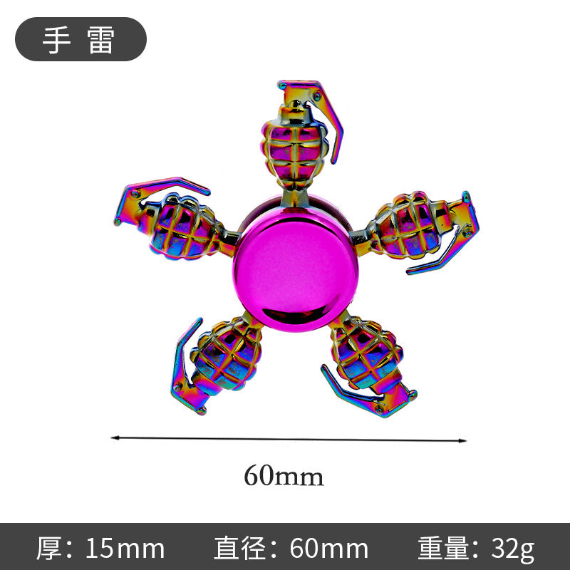 Shiny Color Alloy Finger Fidget Spinner Portable Stress Relief Decompression Toy for Kids Adults