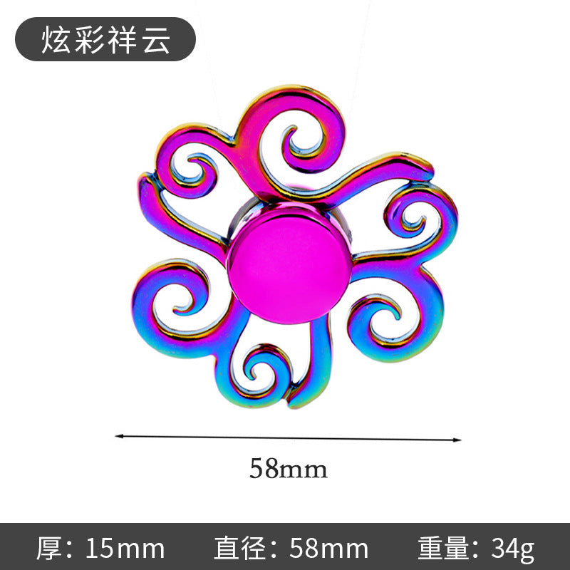 Shiny Color Alloy Finger Fidget Spinner Portable Stress Relief Decompression Toy for Kids Adults
