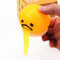 Vomiting Egg Yolk Squishy Toy Lazy Egg Bun Stress Relief Squeeze Prank Toy for Kids