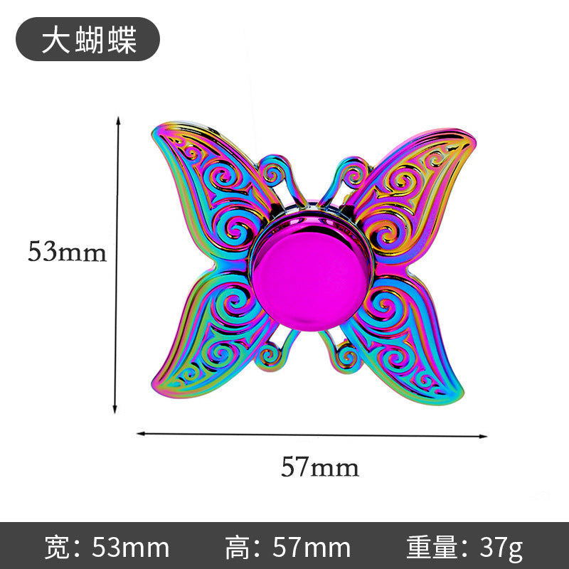 Shiny Color Alloy Finger Fidget Spinner Portable Stress Relief Decompression Toy for Kids Adults