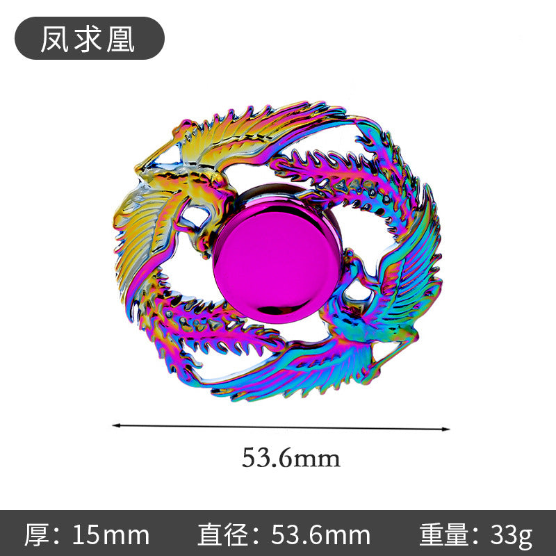 Shiny Color Alloy Finger Fidget Spinner Portable Stress Relief Decompression Toy for Kids Adults