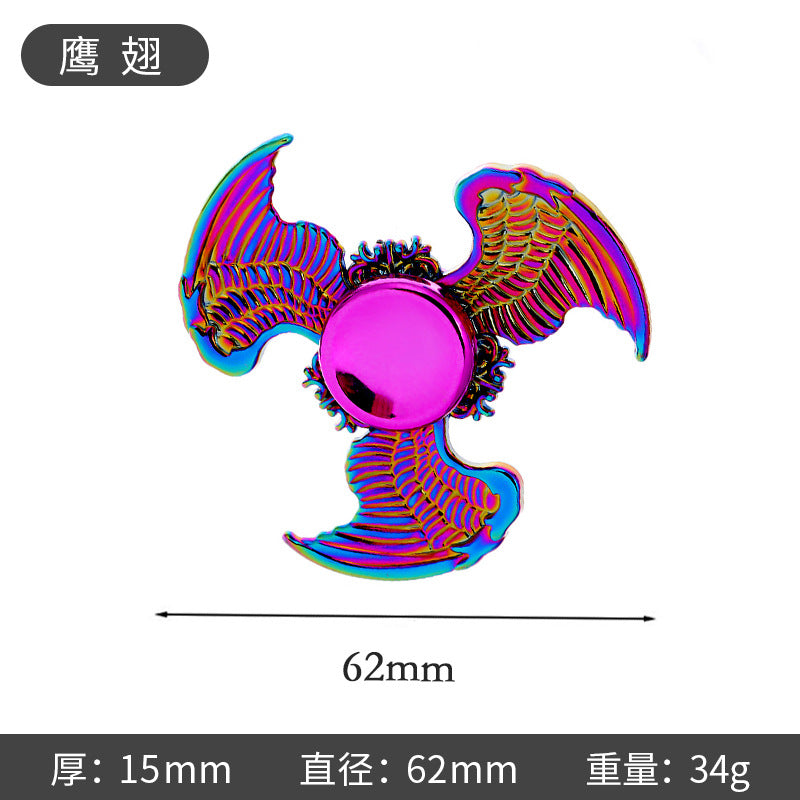 Shiny Color Alloy Finger Fidget Spinner Portable Stress Relief Decompression Toy for Kids Adults