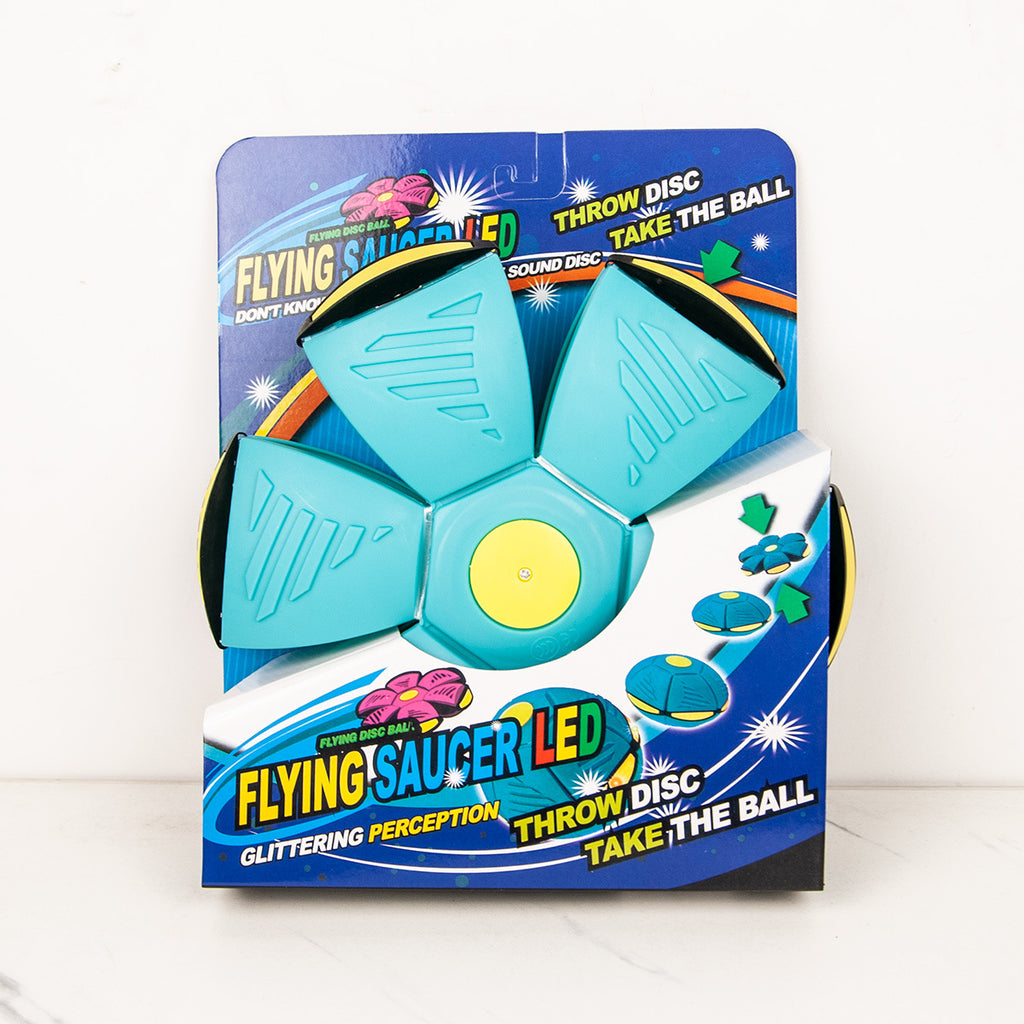 Magic Flying Saucer Ball Luminous Elastic Step Ball Kids Outdoor Flattenable Foot Step Stress Relief Toy