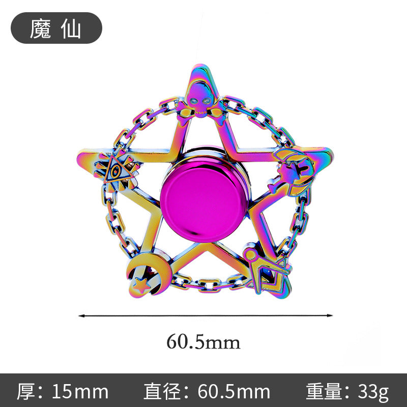 Shiny Color Alloy Finger Fidget Spinner Portable Stress Relief Decompression Toy for Kids Adults