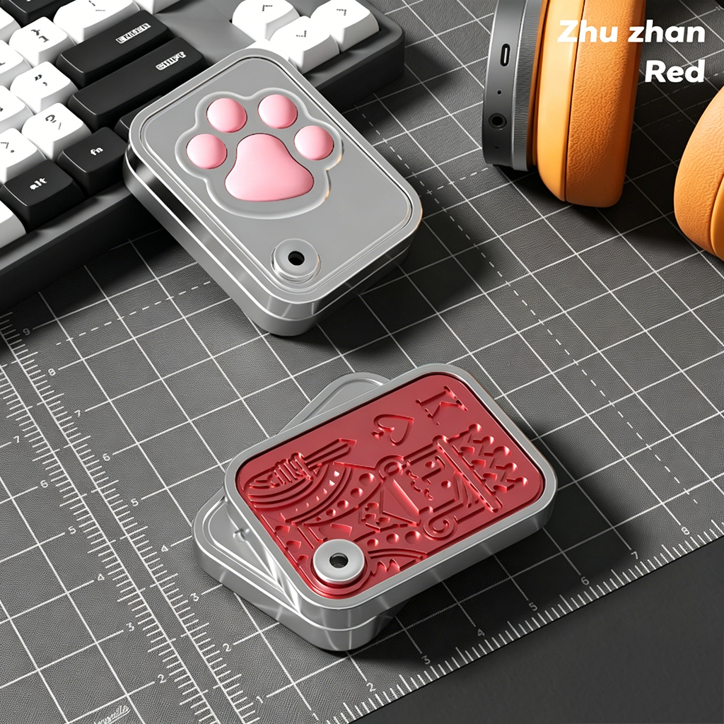 Mechanical Fidget Slider Stress Relief Toys for Adults & Kids, Cat Paw Pop It Keychain Gift