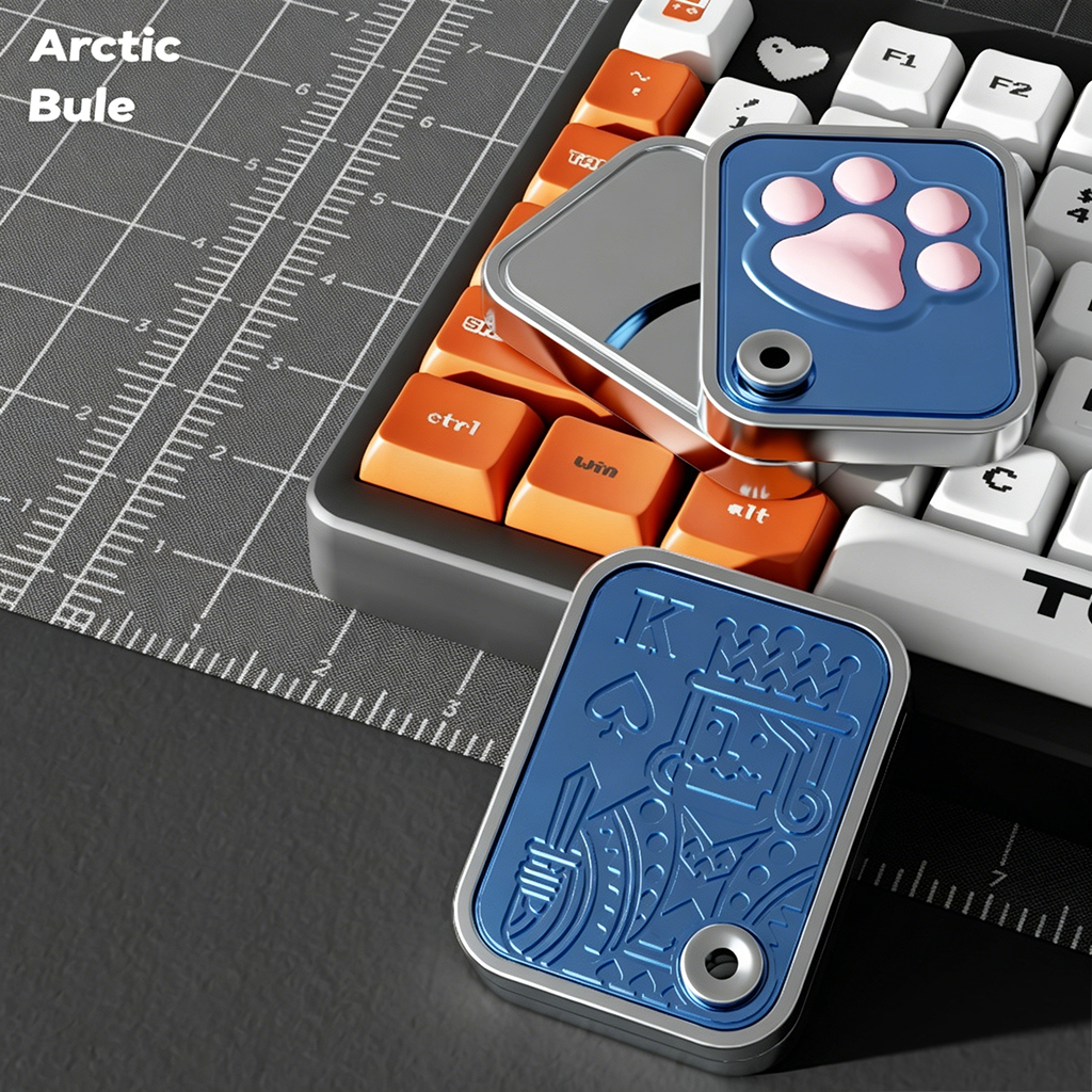 Mechanical Fidget Slider Stress Relief Toys for Adults & Kids, Cat Paw Pop It Keychain Gift