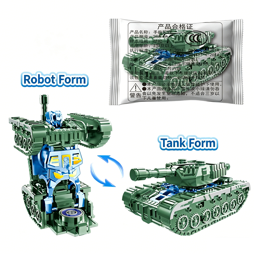 Deformation Robot Tank Mecha Fidget Spinner Novelty Stress Relief Toy for Kids