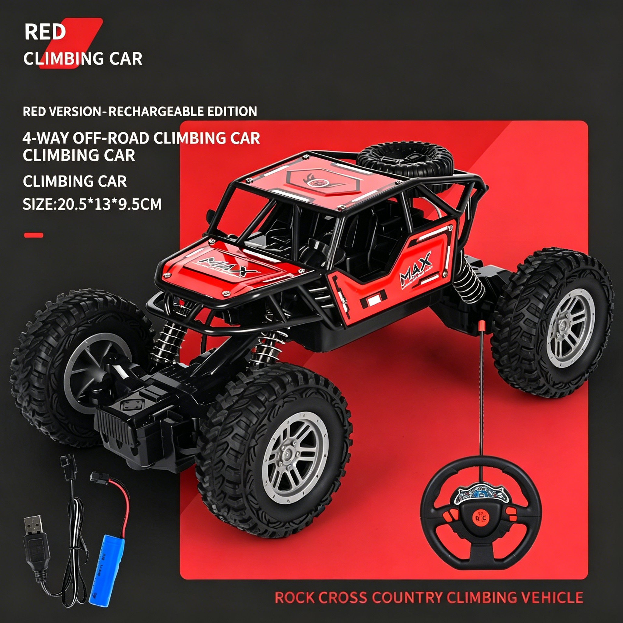 Alloy 4WD RC Off-Road Climbing Car High Speed Remote Control Truck Toys for Boys Kids