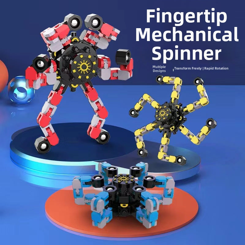 Creative Transformable Mechanical Fidget Spinner Anxiety Relief Educational Finger Stress Relief Toy