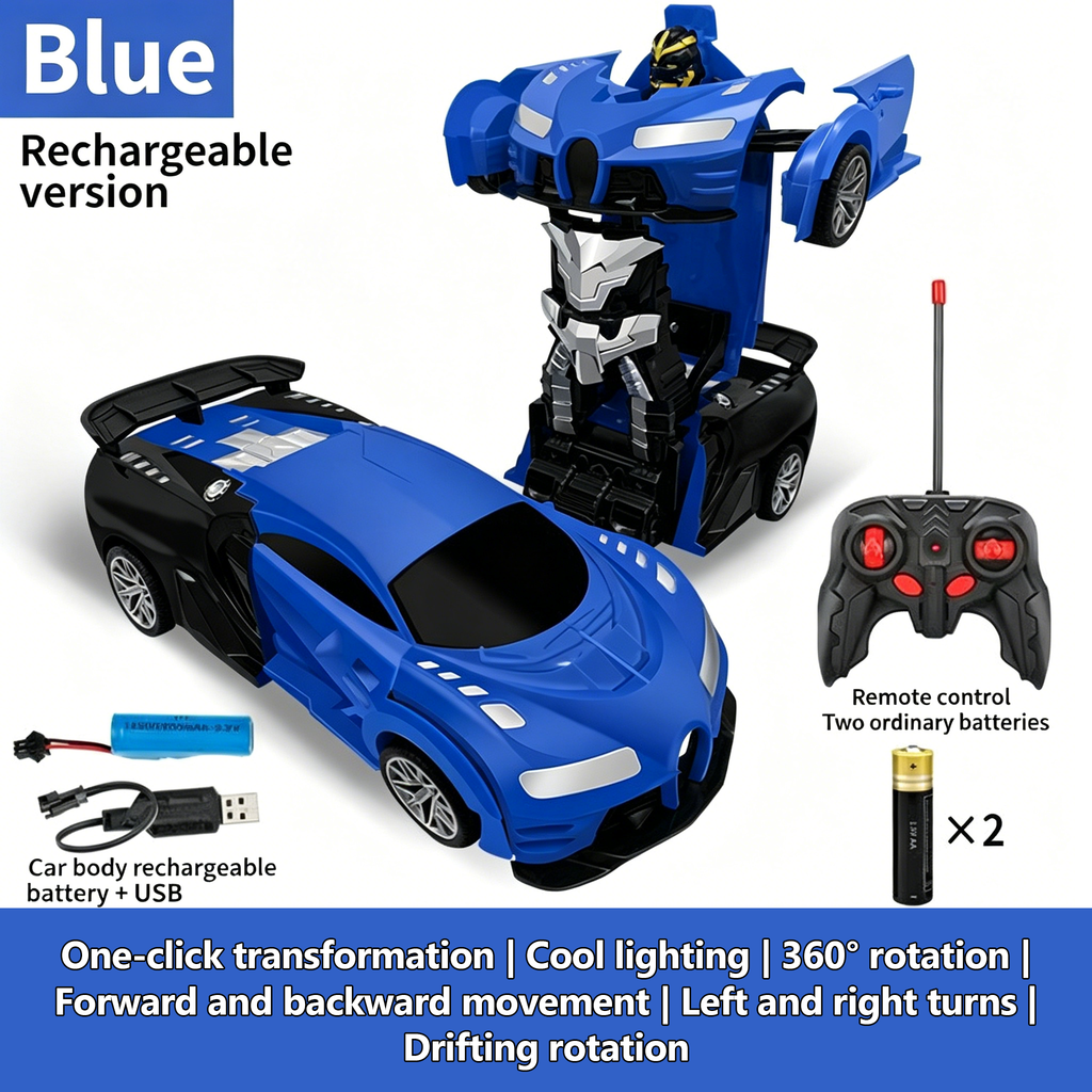Remote Control Transforming Car Robot RC Racing Car One-Button Deformation Vehicle Model Toys for Kids