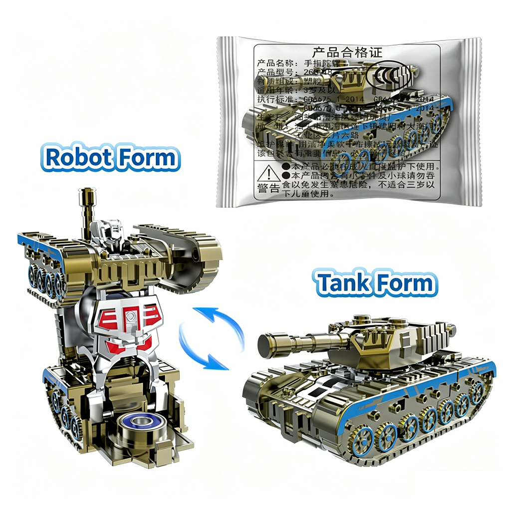 Deformation Robot Tank Mecha Fidget Spinner Novelty Stress Relief Toy for Kids