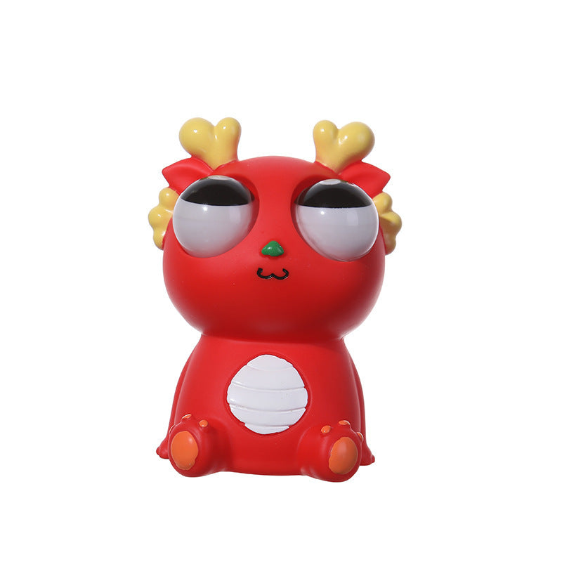 Cute Panda & Milk Dragon Pop Eyes Squishy Toys Stress Relief Squeeze Toys for Kids & Adults