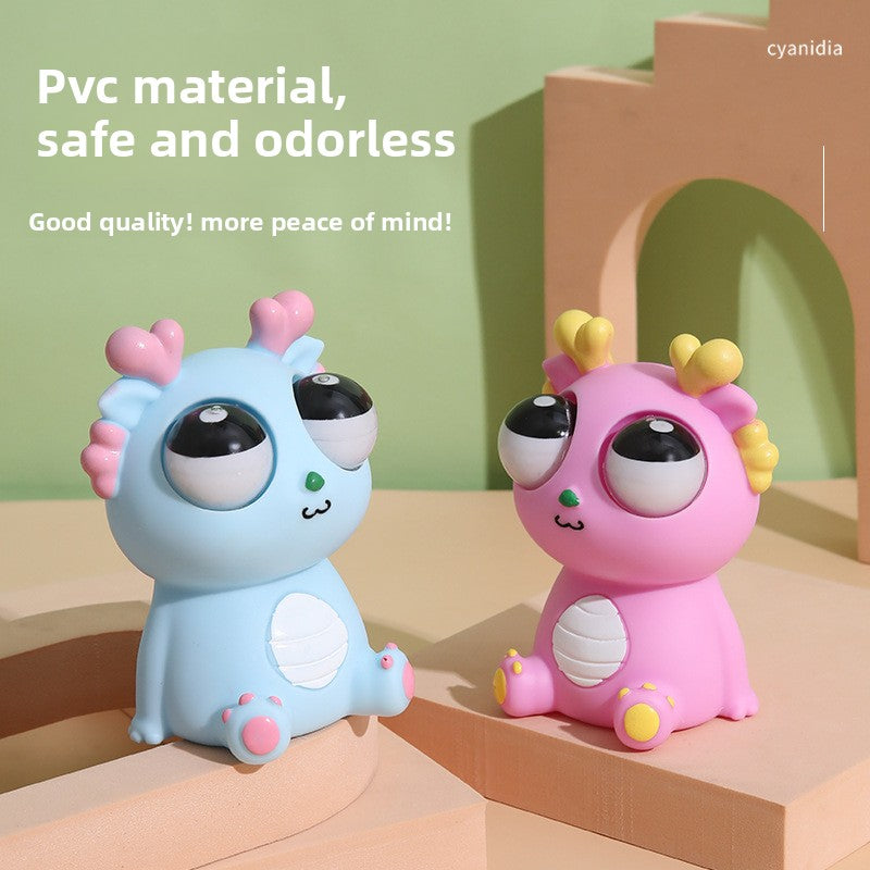 Cute Panda & Milk Dragon Pop Eyes Squishy Toys Stress Relief Squeeze Toys for Kids & Adults