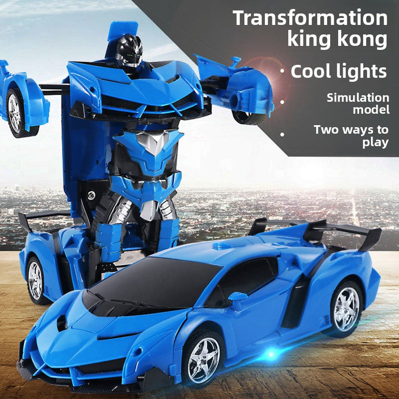 Remote Control Transforming Car Robot RC Racing Car One-Button Deformation Vehicle Model Toys for Kids