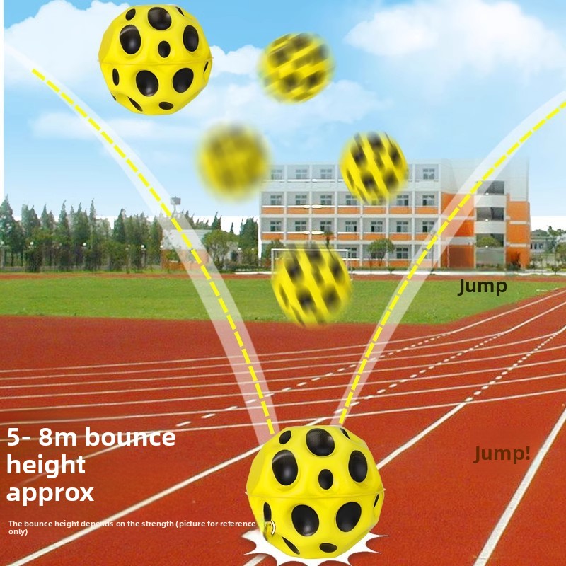 Anti-Gravity Moon Bouncy Ball High Elastic Hole Ball Outdoor Rebound Stress Relief Toy for Kids Adults