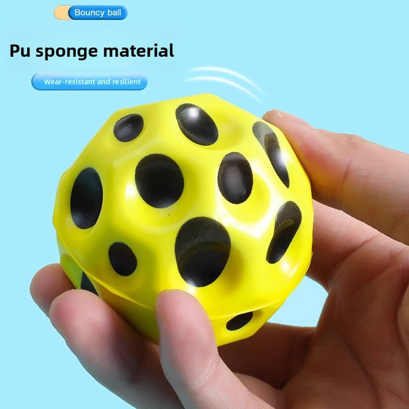 Anti-Gravity Moon Bouncy Ball High Elastic Hole Ball Outdoor Rebound Stress Relief Toy for Kids Adults