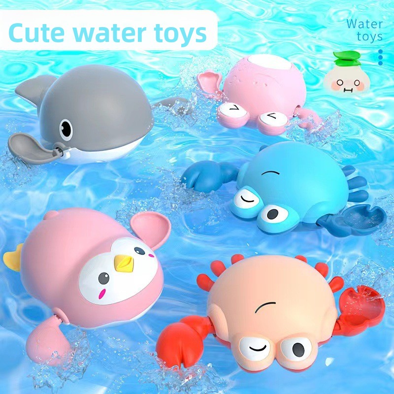 Unique Toys Series Wind-Up Swimming Turtle & Duck Bath Toys for Babies Toddlers Kids Bath Time